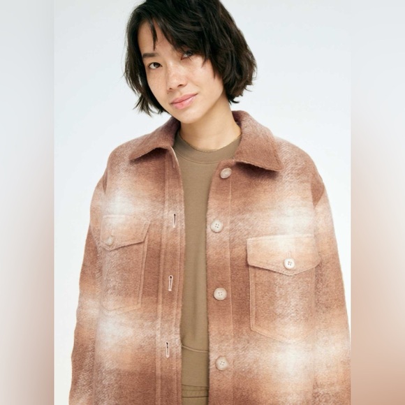 Aritzia Wilfred Free Ganna Shirt Jacket - Brown/Cream Plaid - Picture 12 of 13